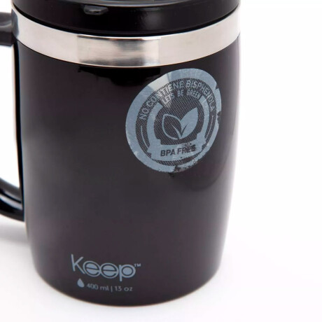 Keep Mug Metálico Vaso Térmico 400ml Jarra Acero Inoxidable Negro