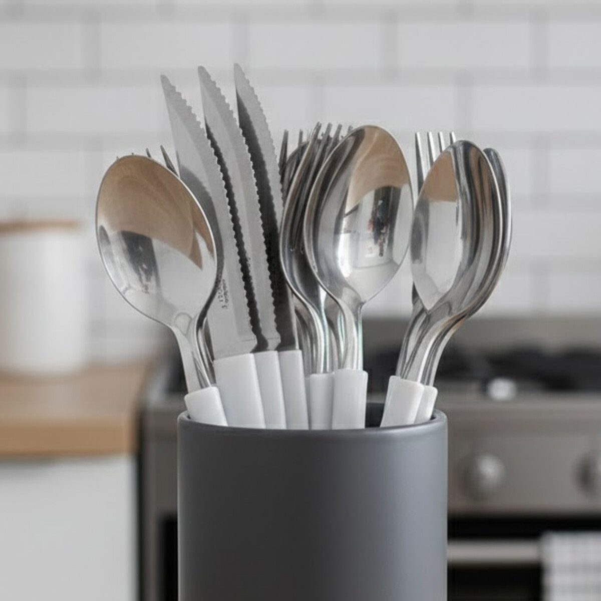 Juego cubiertos acero inox 12 piezas Millenium - BLANCO 