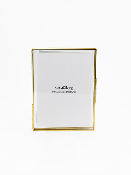 PORTARRETRATO DOBLE METAL DORADO