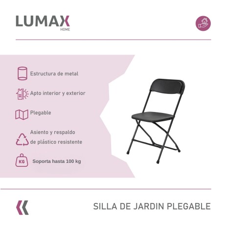 Silla de Jardin Lumax Plegable Portable Silla de Jardin Lumax Plegable Portable