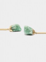 Pendientes Barra Con Piedras verde