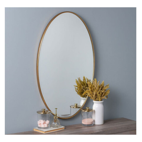 Espejo de pared oval marco dorado 60x34cm Espejo De Pared Oval Marco Dorado 60x34cm