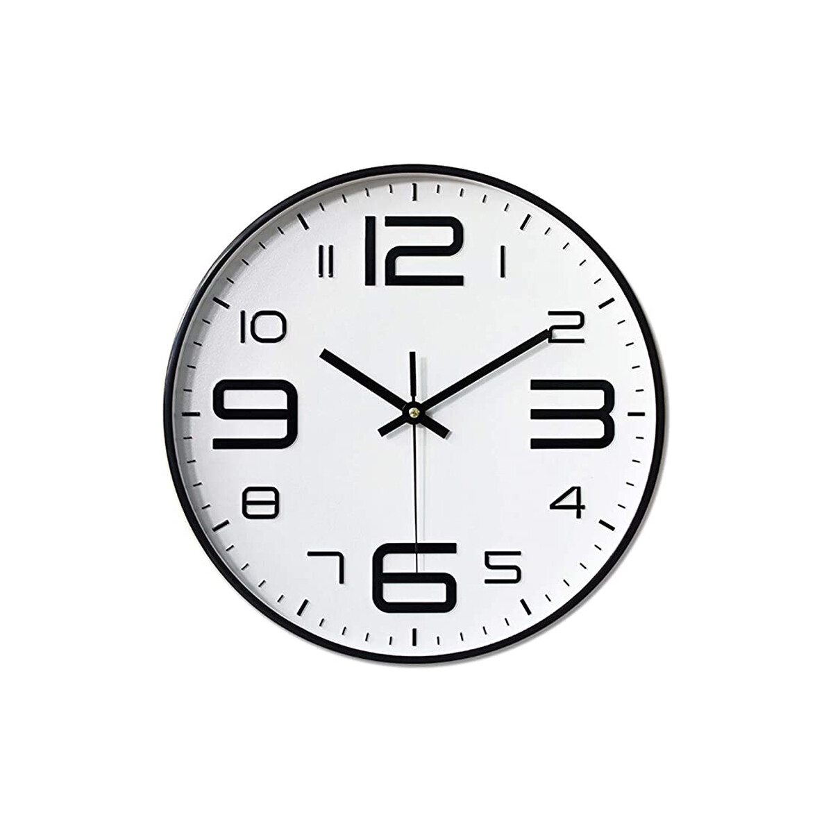 Reloj De Pared Negro Con Fondo Blanco 