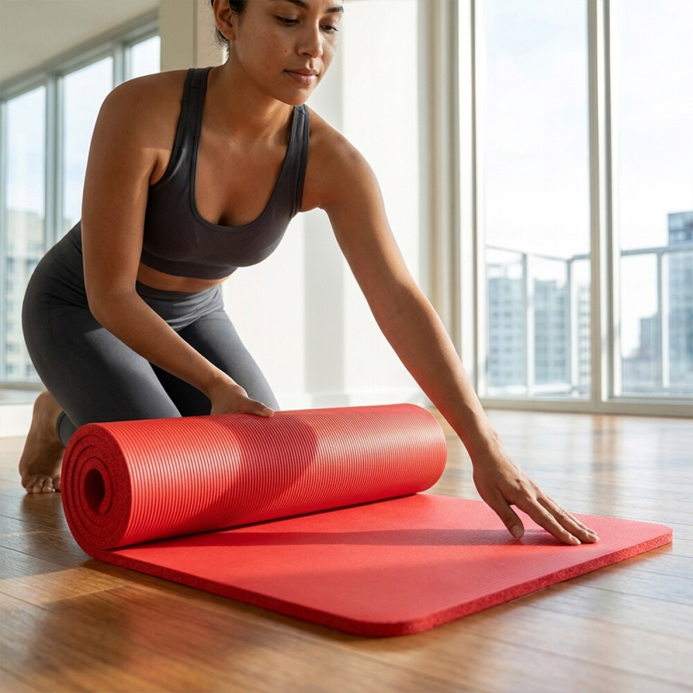 Colchoneta De Yoga Antideslizante 15mm Rojo