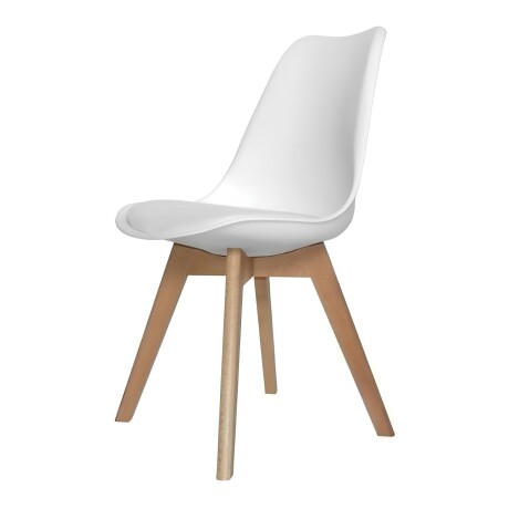 Juego de comedor Con Mesa Circular de 80 cm + 2 sillas Eames Acolchonadas Blanco