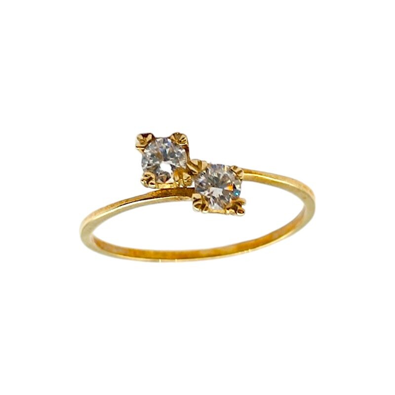 Anillo Toi et Moi-Oro bajo-Piedra Zirconia-AN8085 conpiedra