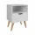 Mesa De Luz Dormitorio Nórdica 1 Cajón Grecia - Blanco