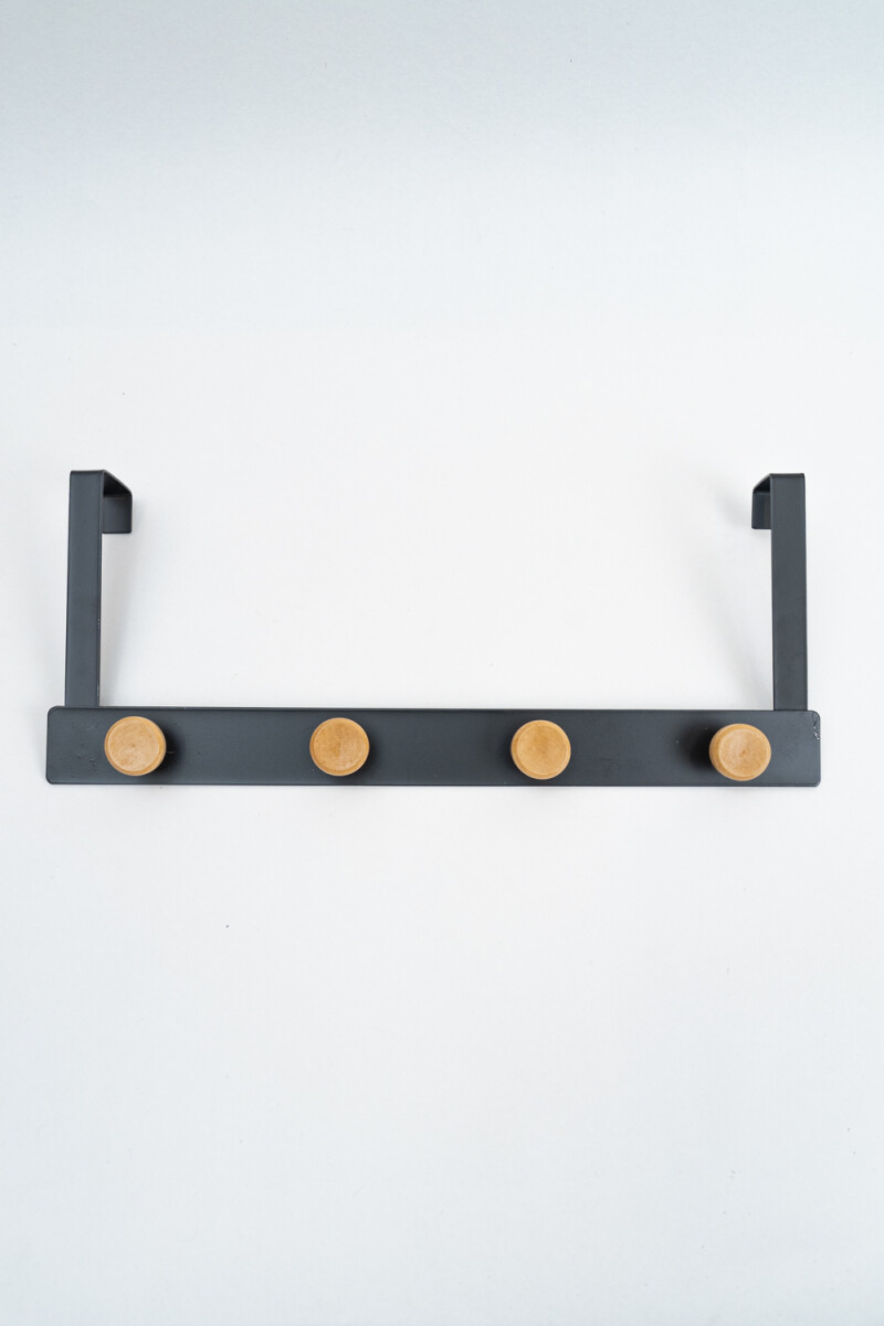 Perchero Ini, 4 Ganchos - Negro 