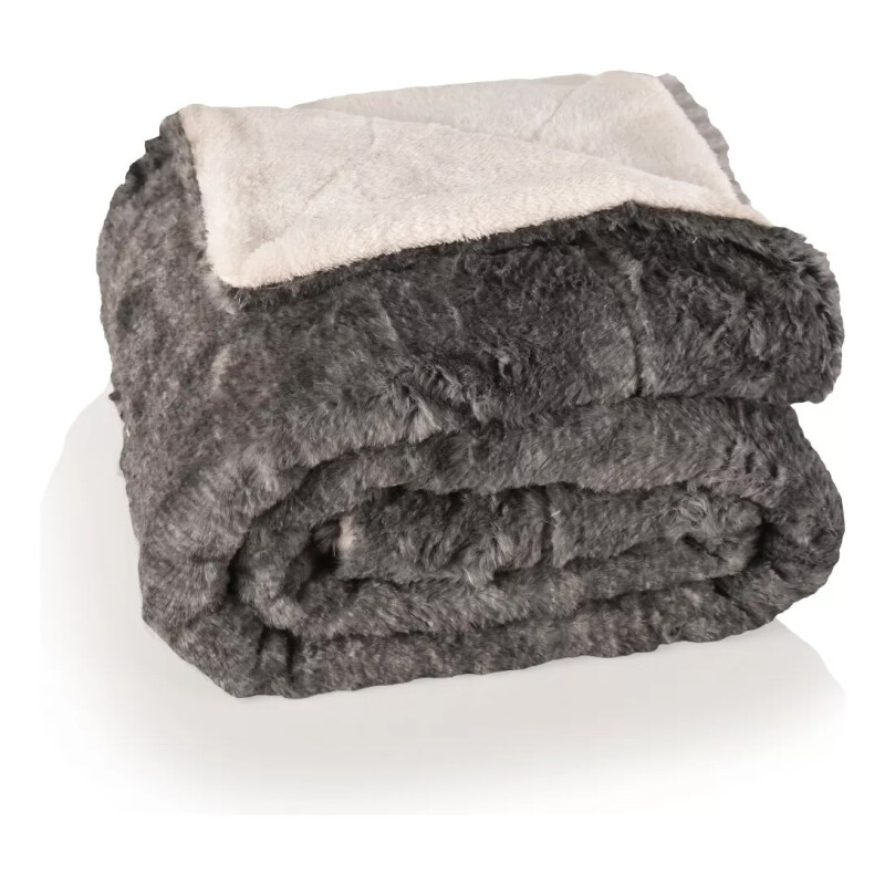 Frazada Reversible Polar Sherpa 2 Plazas 180x200 - Negro melange Frazada Reversible Polar Sherpa 2 Plazas 180x200 - Negro melange