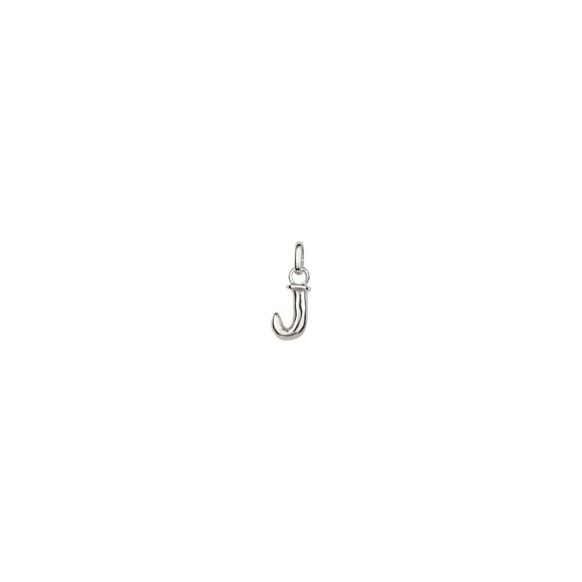 CHARM DE ALEACION DE METALES BAÑADO EN PLATA DE LEY CON FORMA DE LETRA J CON ARGOLLA - Charm 