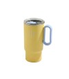 Vaso térmico de acero con tapa y asa - 560ml Amarillo