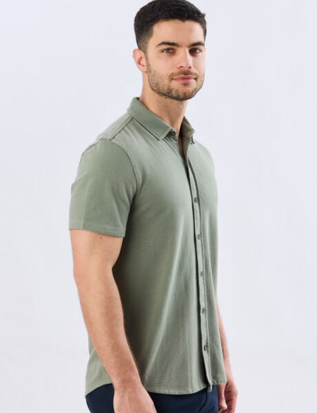 CAMISA PIQUÉ LISA Verde Claro