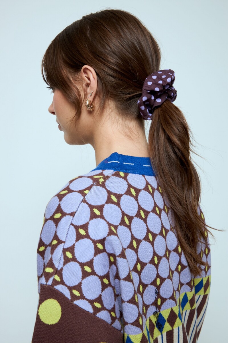 Scrunchie lunares marrón