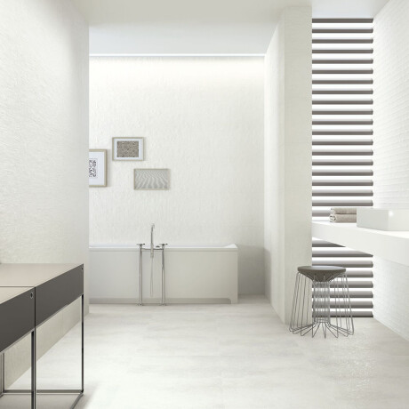 Ceramica Blanco Mate Textura 40X120Cm Pared GAMAS DE BLANCO