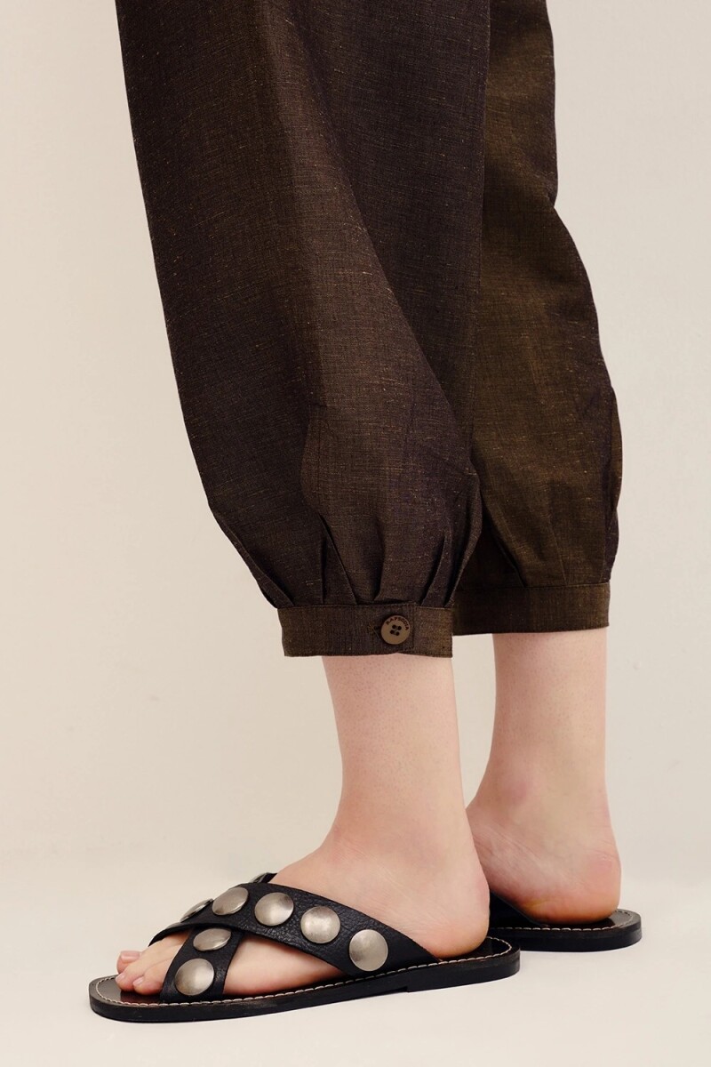 BABUCHA OLIVER LINEN Marron