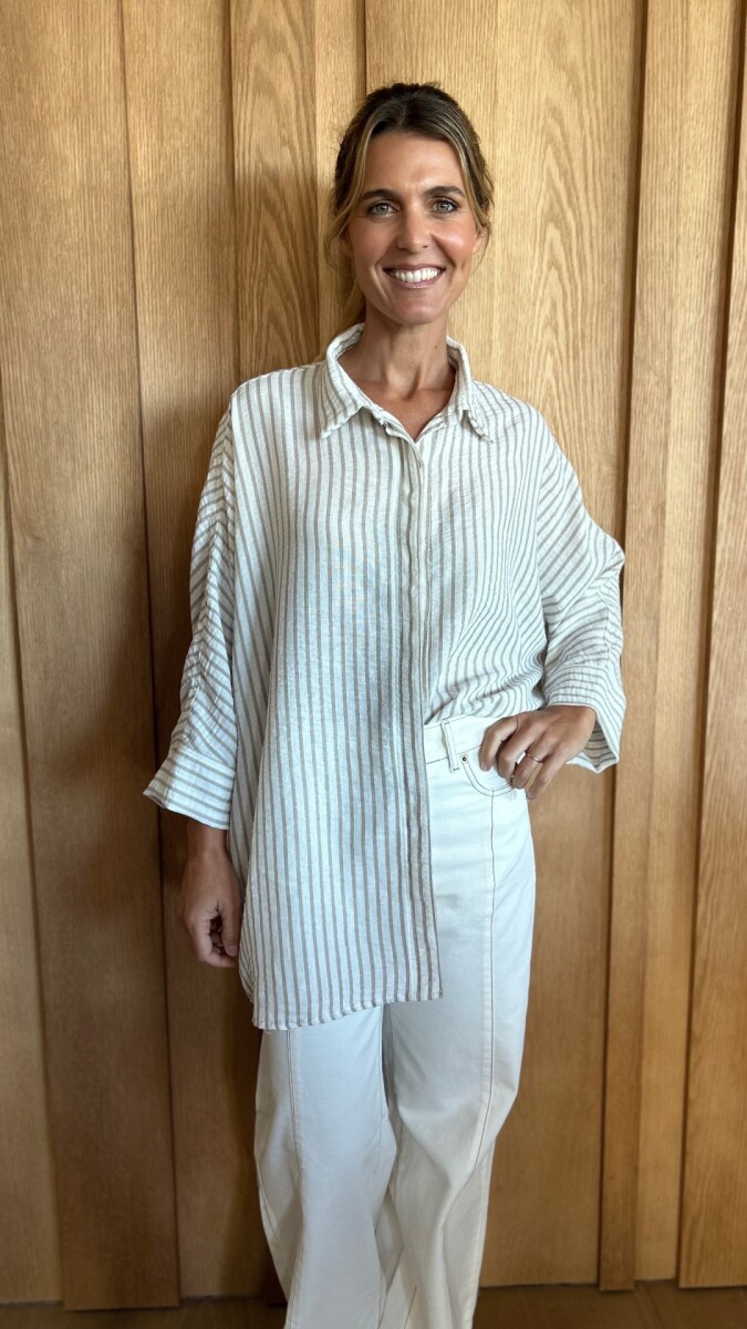 Camisa Tuna - Lino Raya beige mediana 