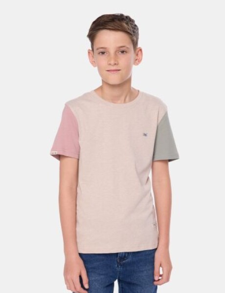 REMERA LISA COMBINADA Beige