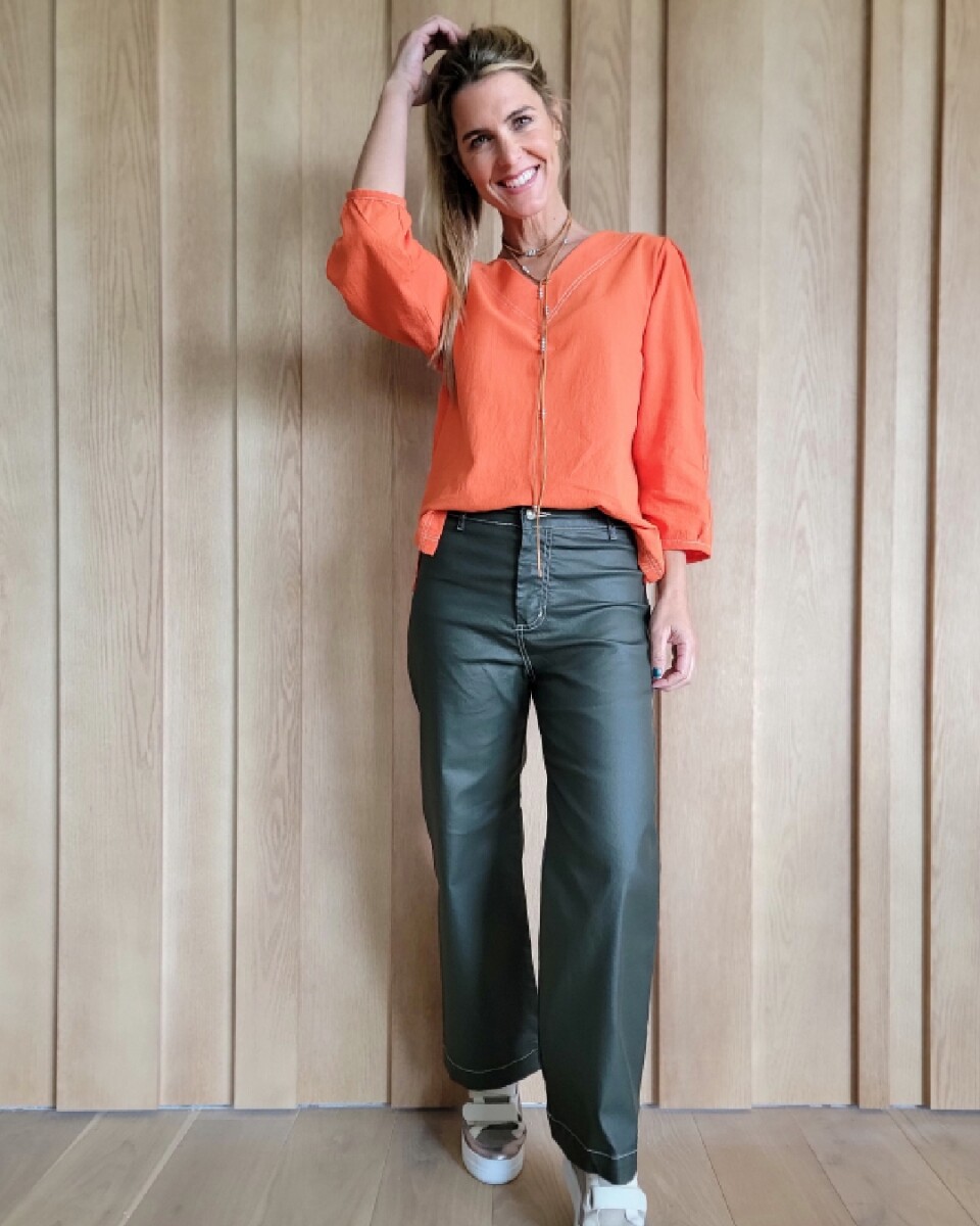 Pantalón Noruega - Strech Engomado Verde 