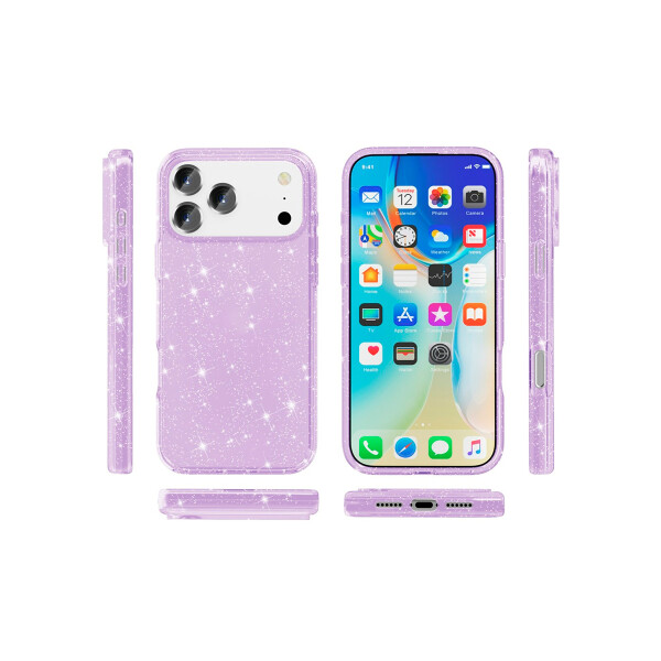 Protector para iPhone 17 Pro glitter color púrpura Protector Para Iphone 17 Pro Glitter Color Púrpura