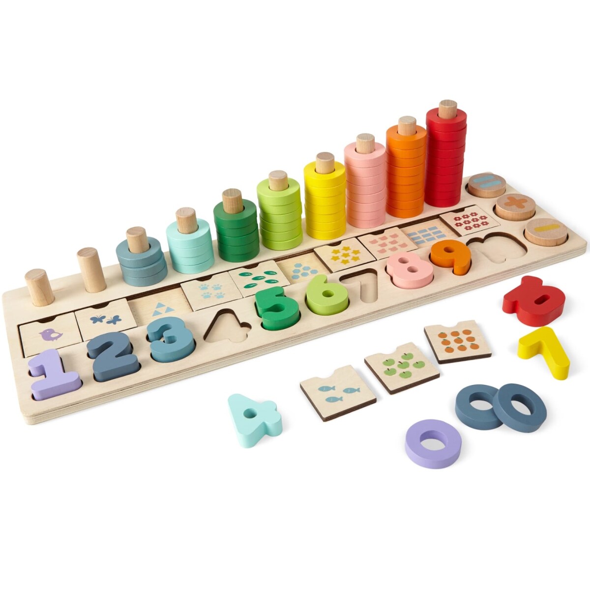 Juego Didáctico Edu Fun Números y Encastre Madera 