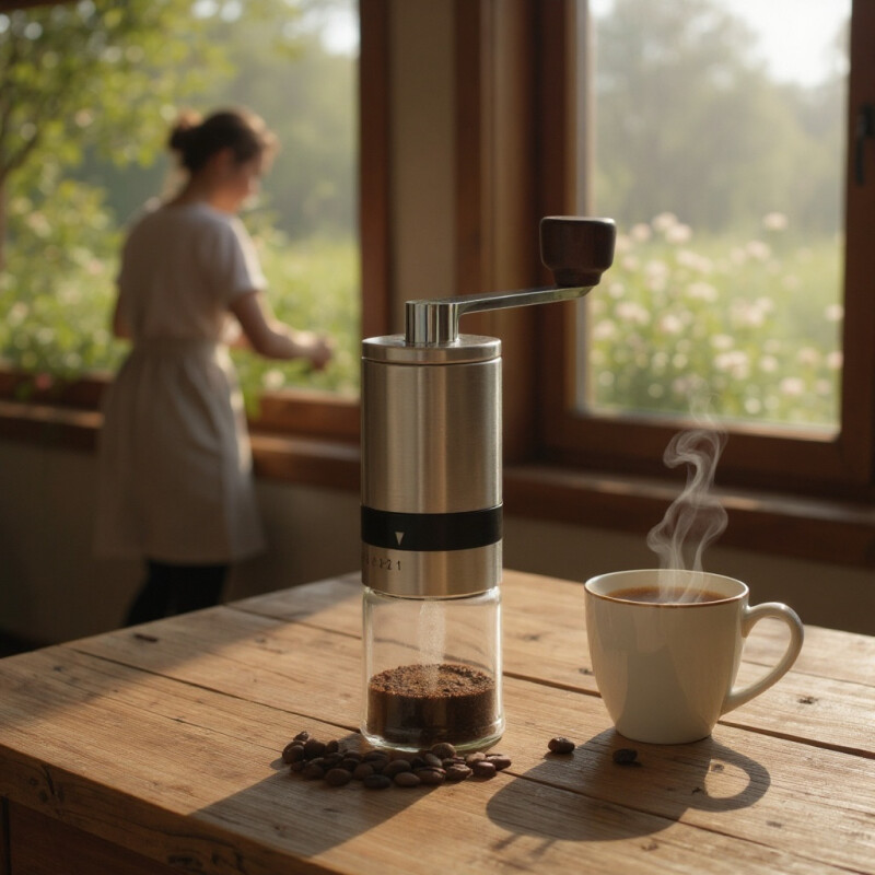 Molinillo café manual regulable 6 moliendas Ace Inox Silver