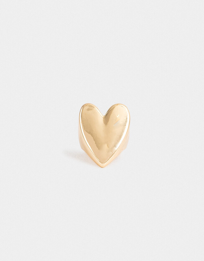Anillos Medianos y Grandes Con corazón Anillo Mediano Con Corazón Bold - Dorado