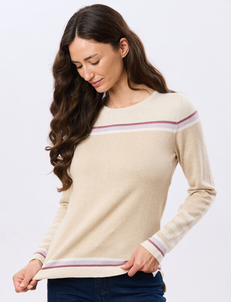 BUZO TEJIDO RAYADO Beige