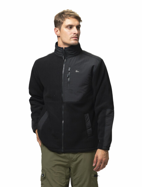 Campera Polar Combinada New26 Negro/Negro