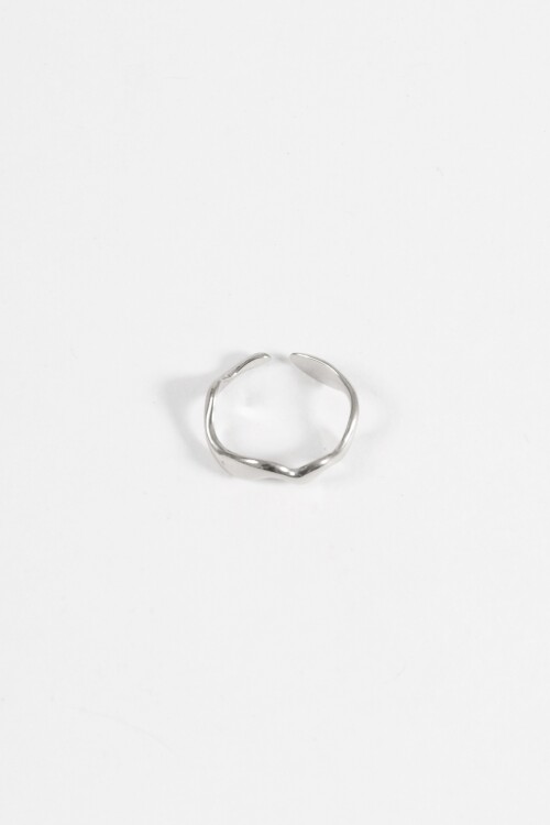 Anillo acero curve plateado
