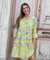 Vestido Cali celeste y amarillo