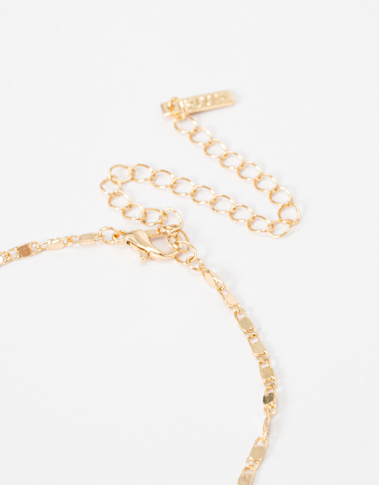 Cadena Corta con Dije Acrilico Collar Con Dije Acrílico - Dorado