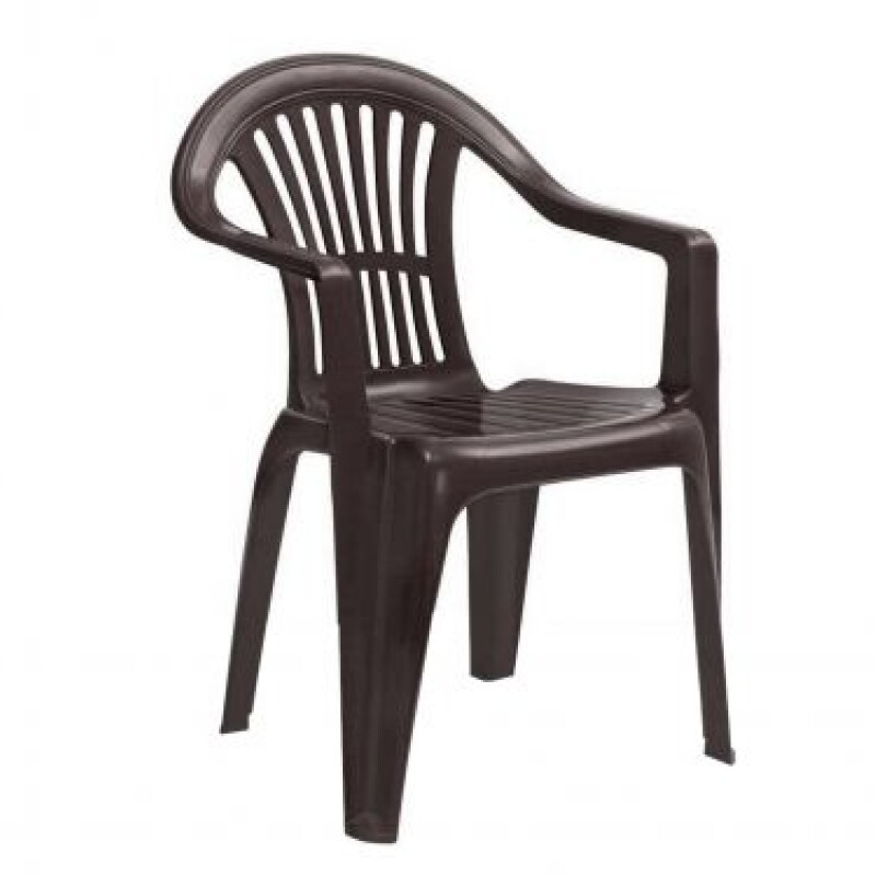 Silla Pvc Apilable CEM Marrón C/Apoya Brazos Silla Pvc Apilable CEM Marrón C/Apoya Brazos