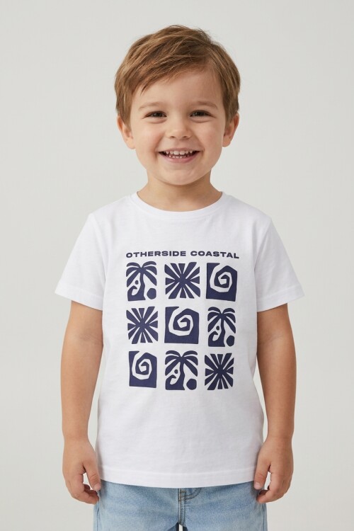 Remera m/c estampada Coastal BLANCO