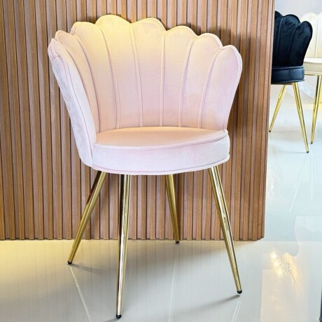 Silla Terciopelo Rosa Base Dorada VELVET Silla Terciopelo Rosa Base Dorada VELVET