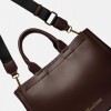 Cartera de Mano Anette Grande en Efecto Cuero Liso Marron