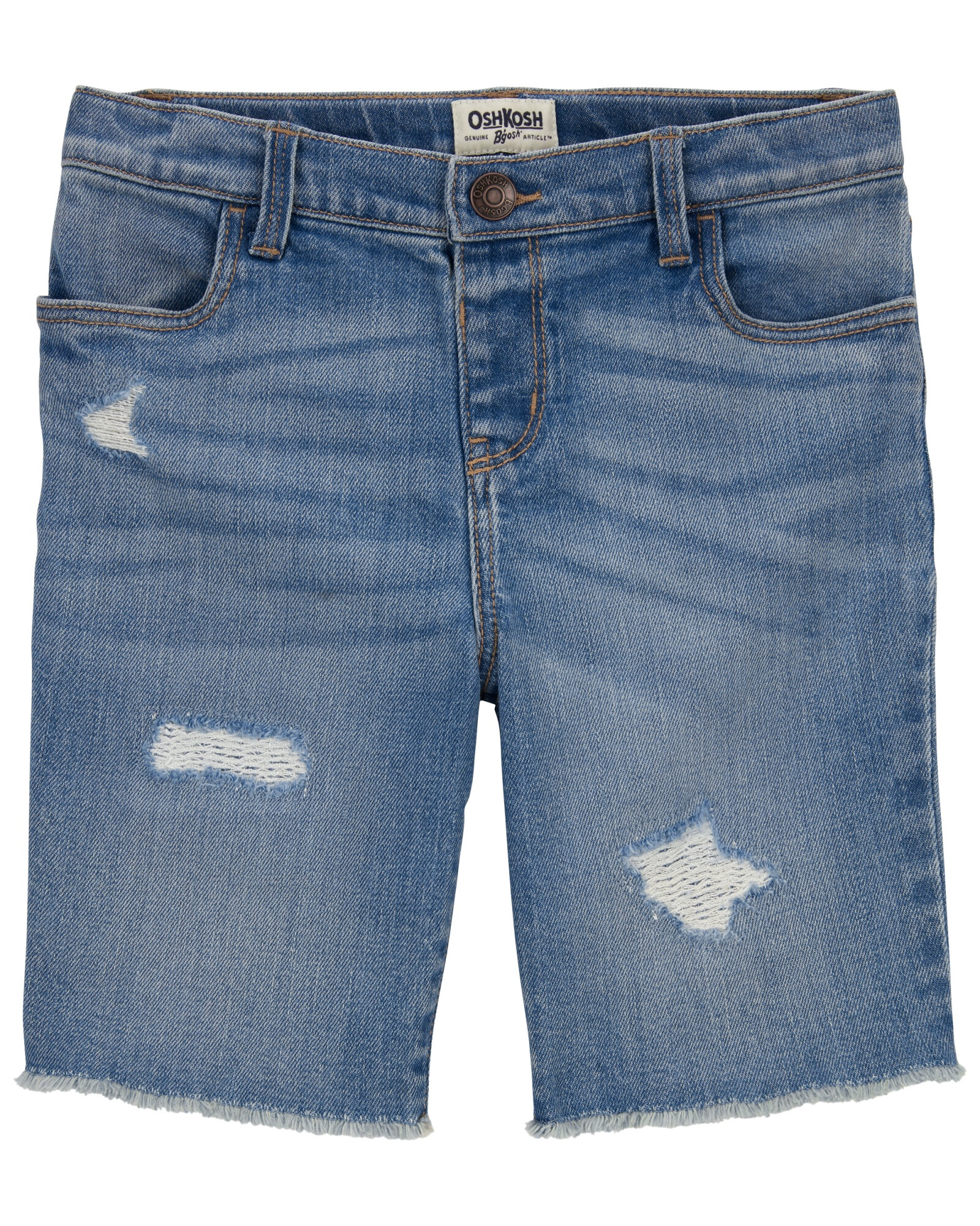 Bermuda jean con rasgado Sin color