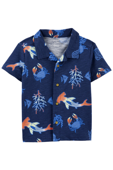 Camisa de algodón manga corta diseño océano 0