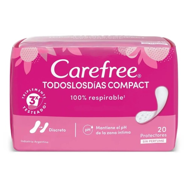 Protectores Diarios Carefree Compact sin Perfume 20 Unidades Protectores Diarios Carefree Compact sin Perfume 20 Unidades