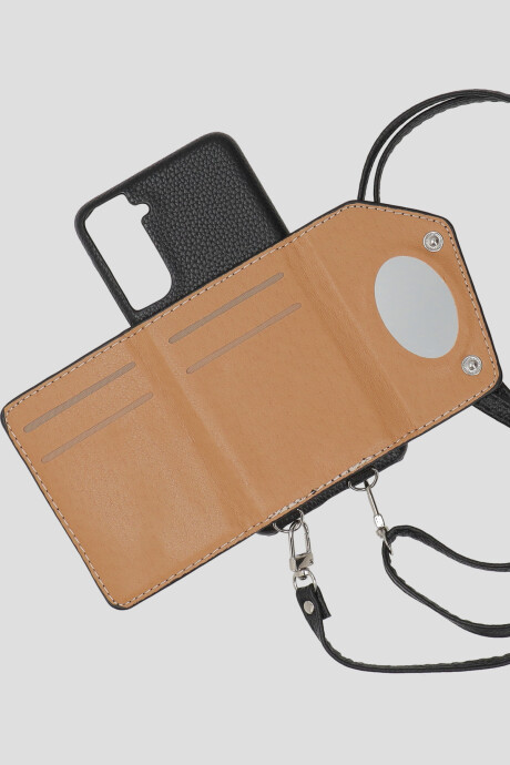 Funda Samsung S24 Con Billetera Y Cadena Negro