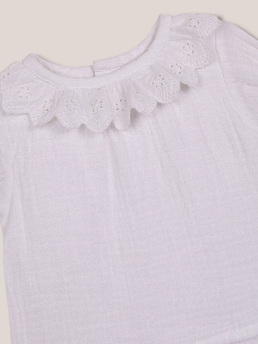 Camisa Body Cuello Volante Blanco