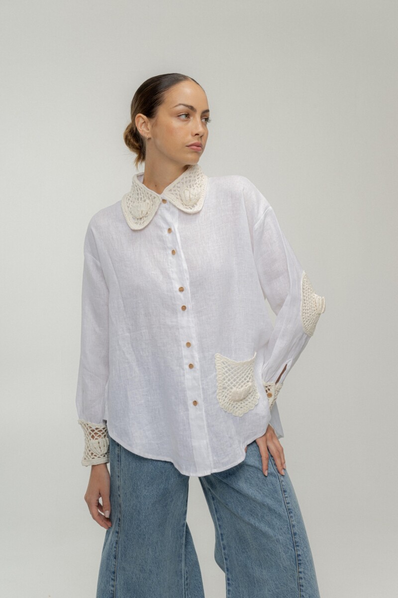 Camisa Onda Crochet Sea - Crudo 