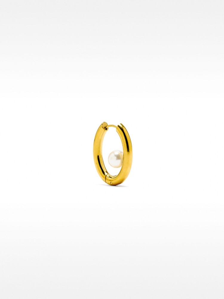 Aro Individual Con Perla - Acero Inoxidable dorado