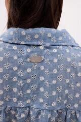 Camisa Gaia Celeste Broderie