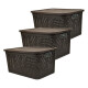 Set x3 Caja simil ratán 15 lts CHOCOLATE