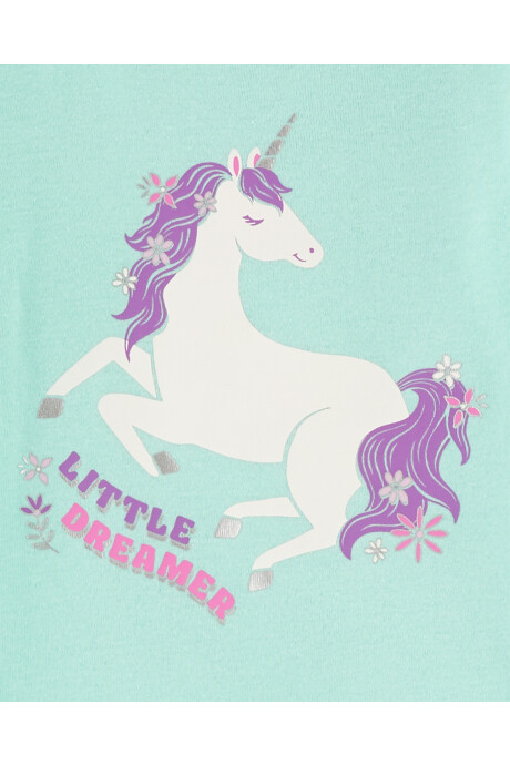 Pijama cuatro piezas de algodón, dos remeras y dos pantalones Sin color