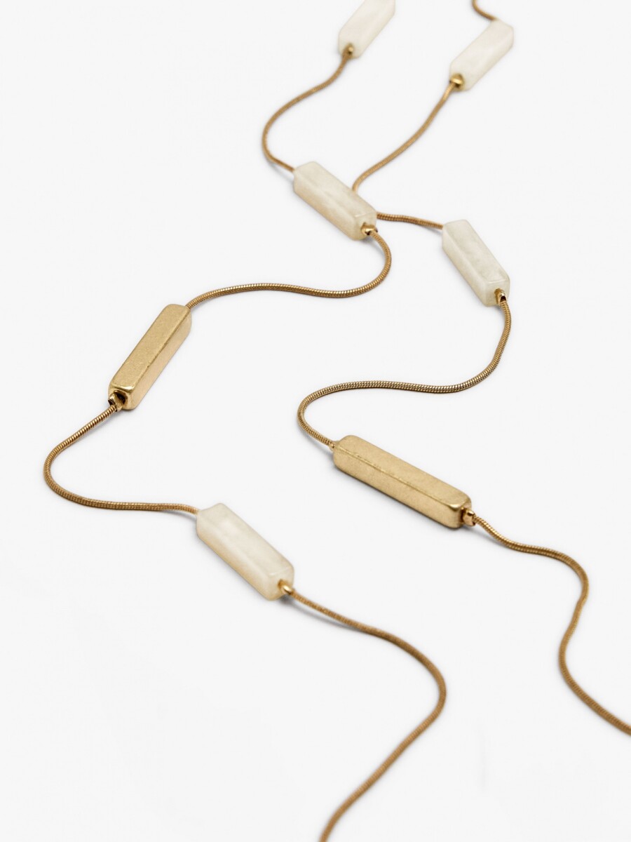 Collar Largo Doble Con Barras beige