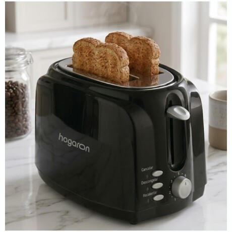 Tostadora HOGARON HGTS2BK 700W 2 Rebanadas 5 Niveles Con Función De Descongelado Y Recalentado Tostadora HOGARON HGTS2BK 700W 2 Rebanadas 5 Niveles Con Función De Descongelado Y Recalentado