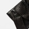 Shopper Vera En Cuero Grabado Croco Negro