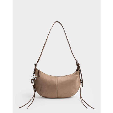 Bandolera Suede Vison - Gris Visón