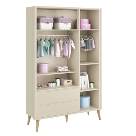 Ropero 3 puertas 2 cajones Infantil Theo Gris